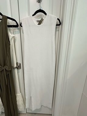 J. Crew Sleeveless White Knit Midi Dress - Classic Summer Style